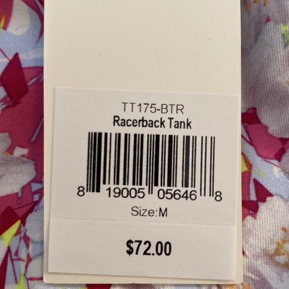 Jofit Racerback V Neck Athletic Workout Tank ($72) Floral Print MED UPF 30+NEW! - Picture 3 of 7